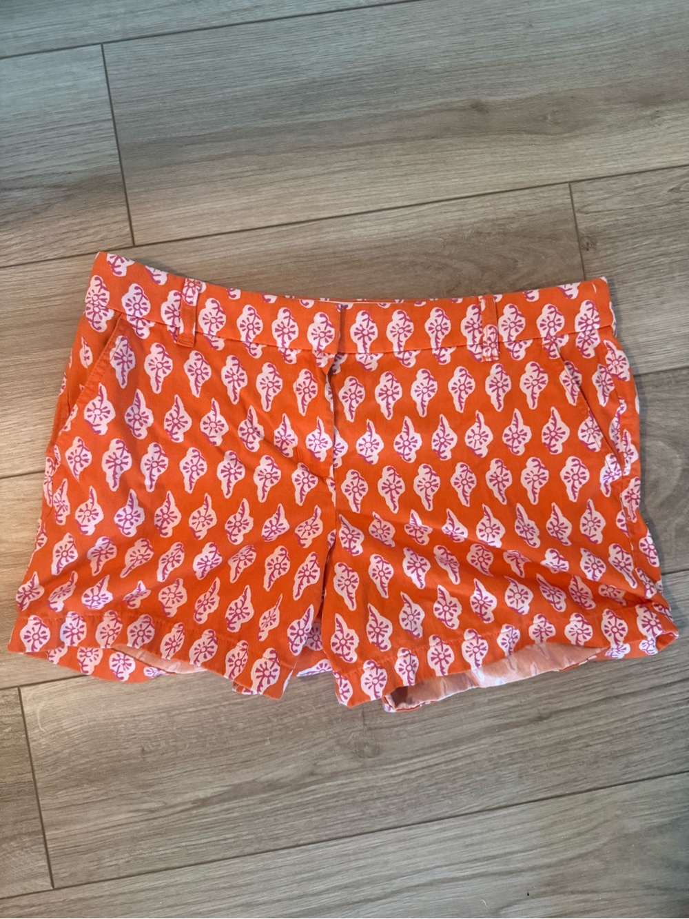 J Crew Orange Women's Bermuda Shorts with White Motif